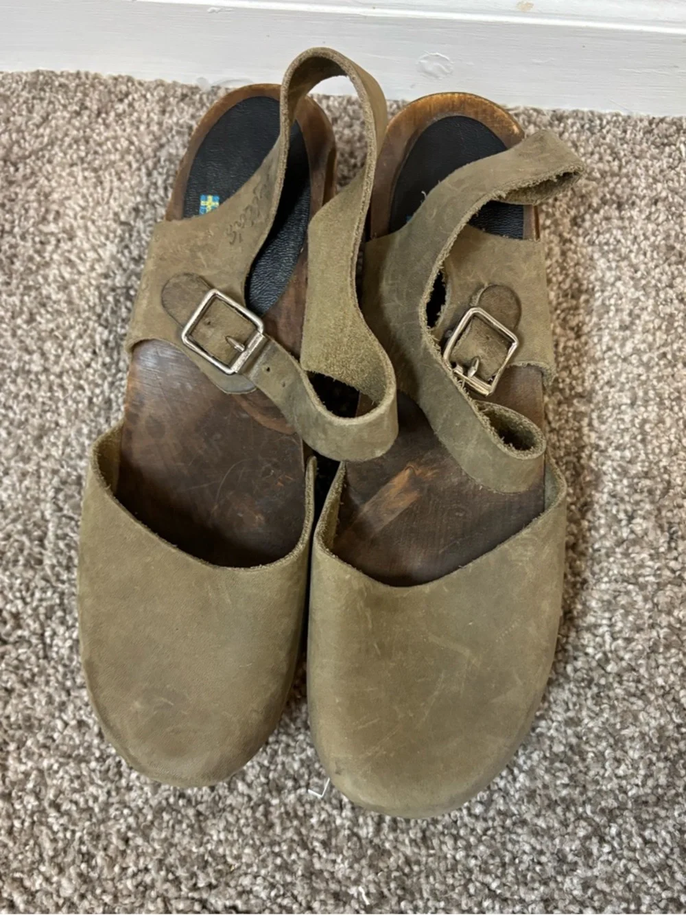 Lotta from Stockholm Taupe Clogs in Oiled Nubuck Leather USA 9.5 EUR 41 - Picture 2 of 6